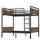 preview thumbnail 21 of 37, Metal Bunk Bed with Safety Guardrail Ladder and 8.1" Under Bed Storage, Vintage Wood and Gold Painting Detachable Bunk Bed