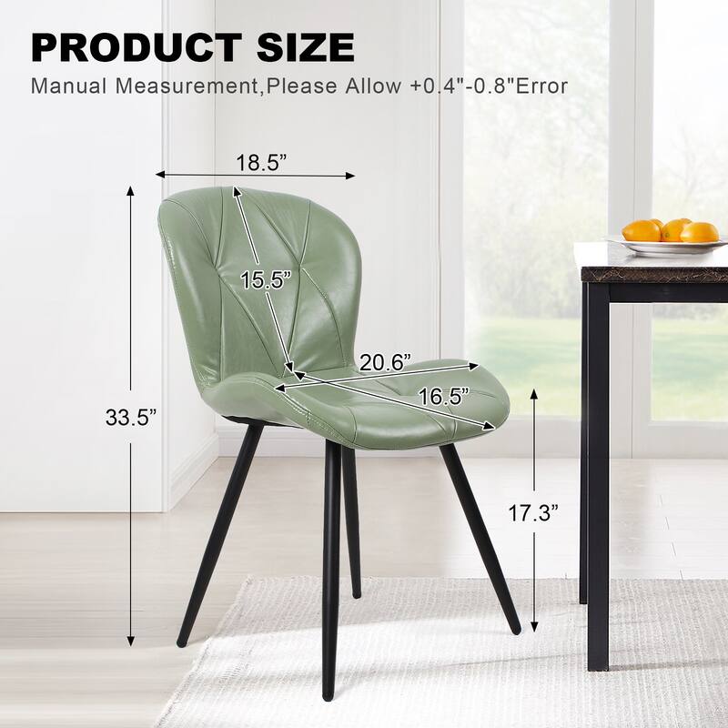 Upholstered Leather Dining Chair (Set of 2)