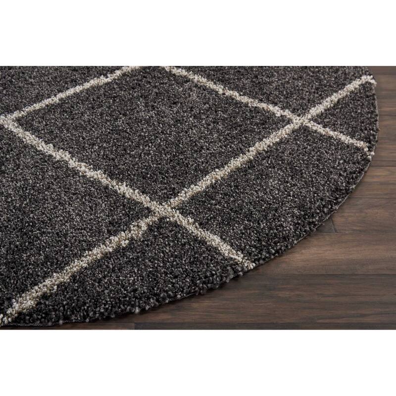 Nourison Brisbane Large Diamond Geometric Modern Shag Area Rug