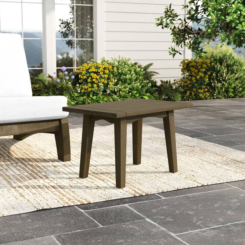 Outdoor Patio Solid Wood Chairs Loveseat Table Chat Set with Cushion