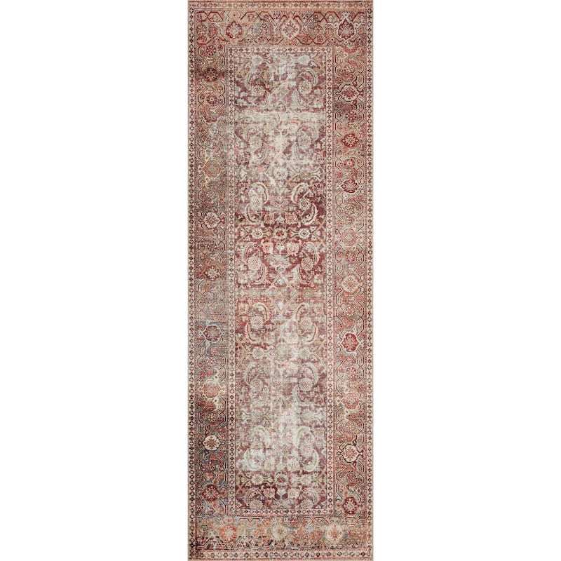 Alexander Home Isabelle Boho Vintage Distressed Printed Area Rug - 2'-6" x 12' - Runner/Rectangle