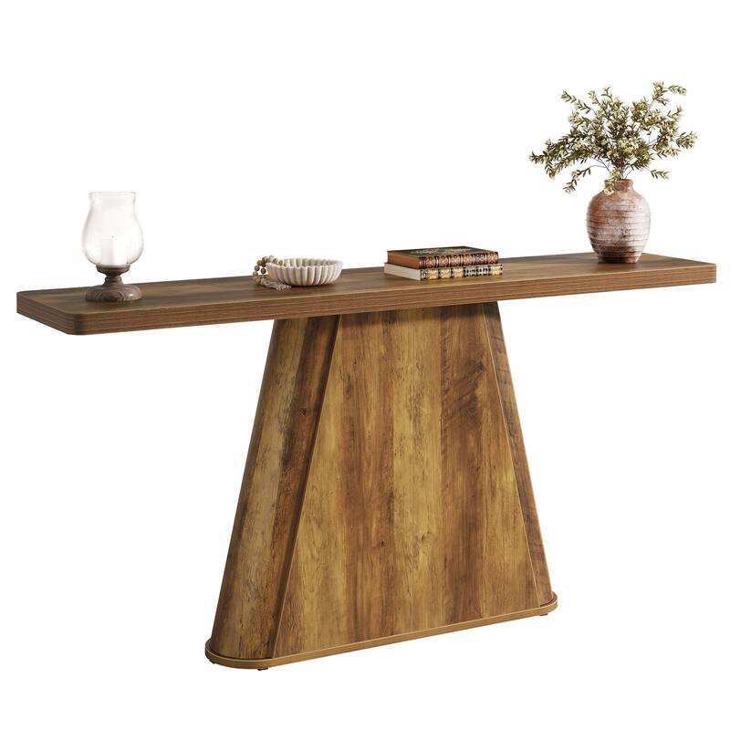63 Inch Long Console Table, Wooden Sofa Table for Living Room - 63" L x 13.8" W x 31.9" H