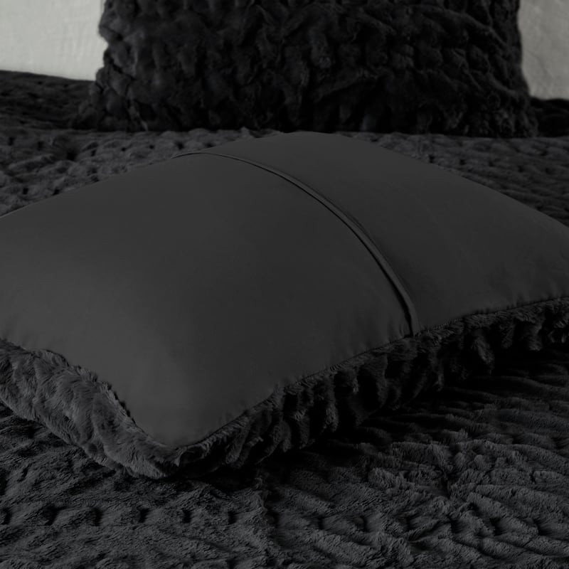 Madison Park Dakota Ruched Fur Down Alternative Comforter Set