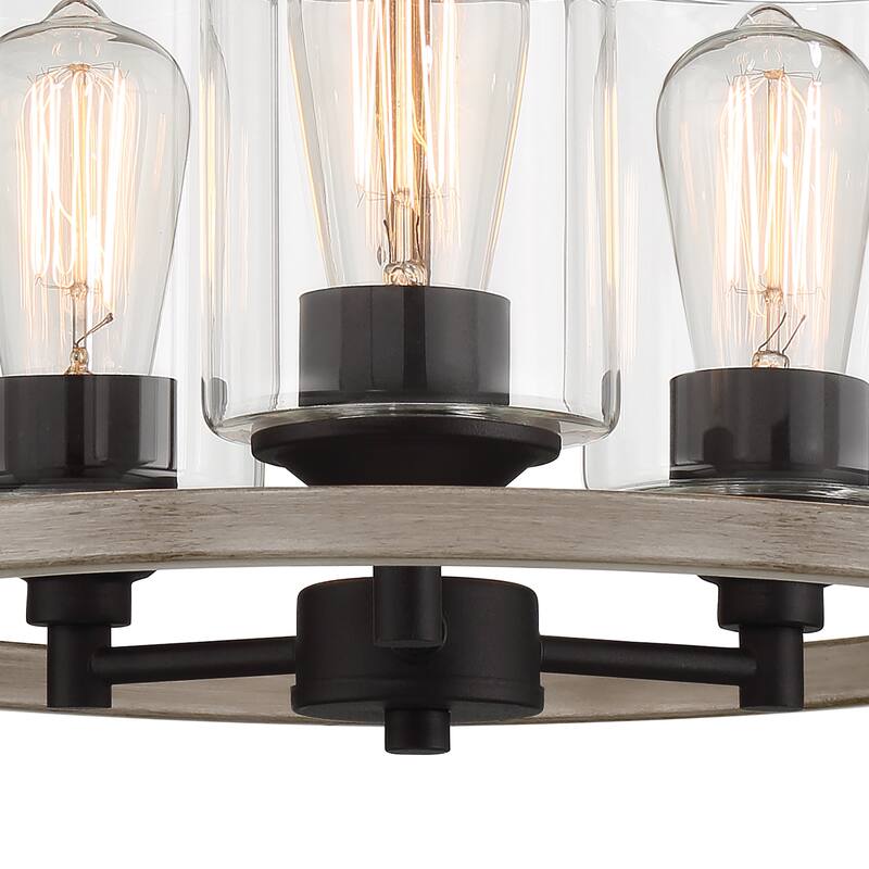Allegray 3-light Modern Farmhouse Drum Semi-Flush Mount Lights with UL Certified