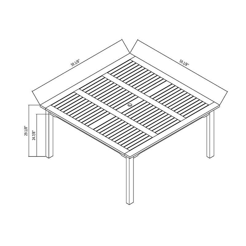 9pc FSC Certified Wood Outdoor Patio Dining Set - 9 Piece