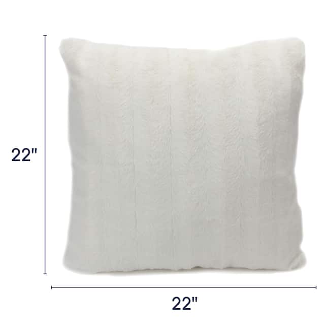 Cheer Collection Solid Color Faux Fur Throw Pillows (Set of 2)