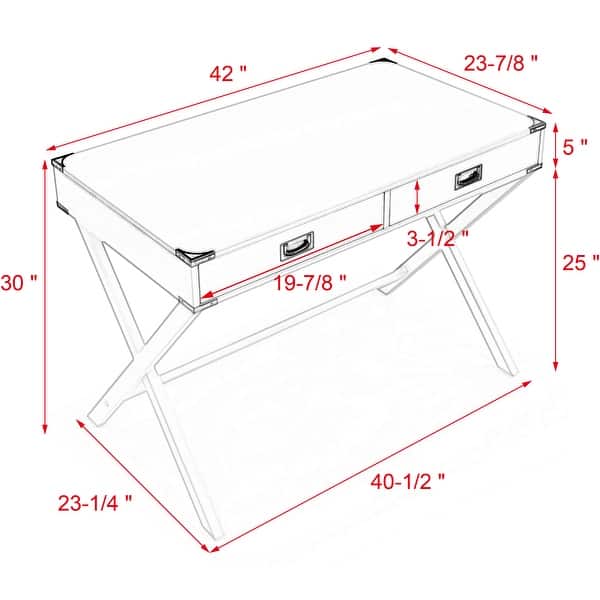 Computer Desk with Storage Solid Wood Desk with Drawers Modern Study ...