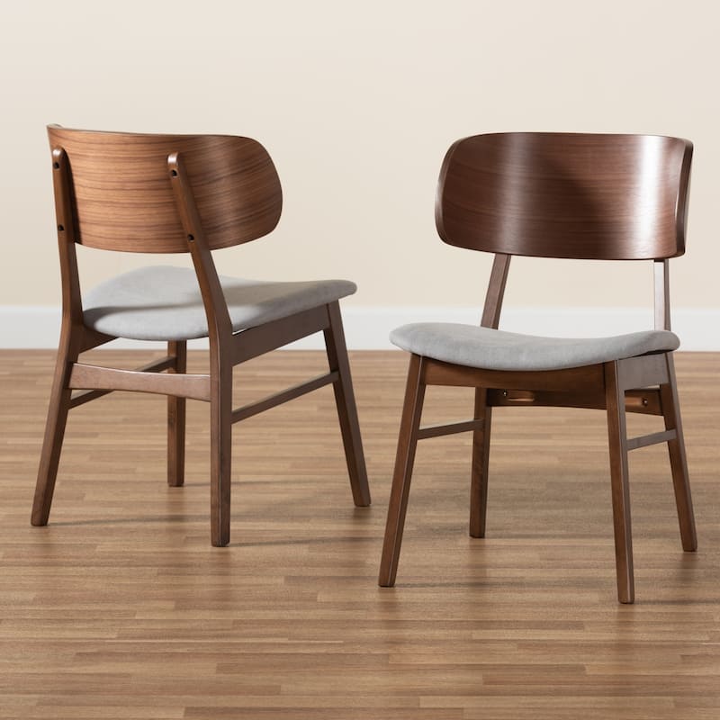 Alston Mid-Century Modern Wood Dining Chair Set (2PCs)