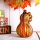 preview thumbnail 21 of 94, Glitzhome Fall Harvest Handblown Glass Pumpkins Set Thanksgiving Table Centerpieces