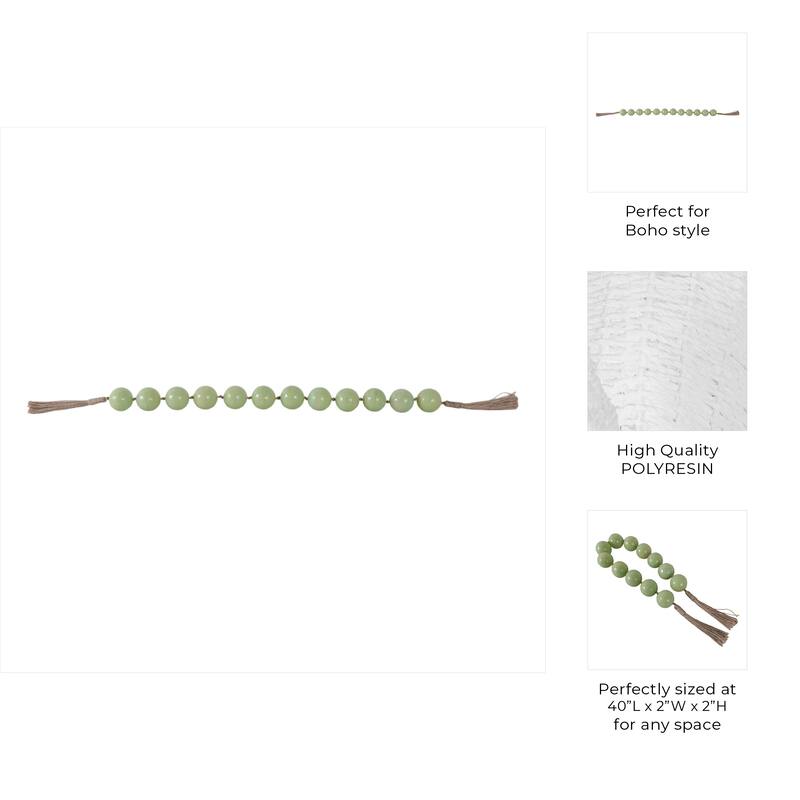 Resin Modern Decorative Beads with Jute Detailing and Textured Accents