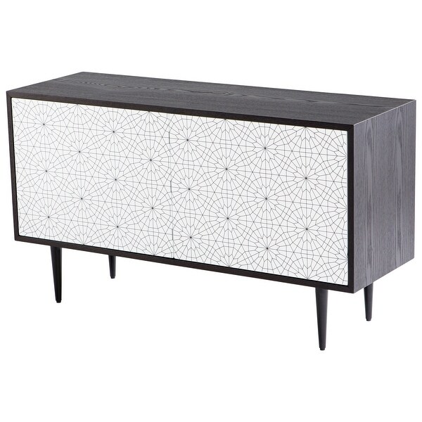 Cyan Design 09890 Mayard 47-1/4" Wide 2 Door Iron and Wood Accent Cabinet - Black Veneer