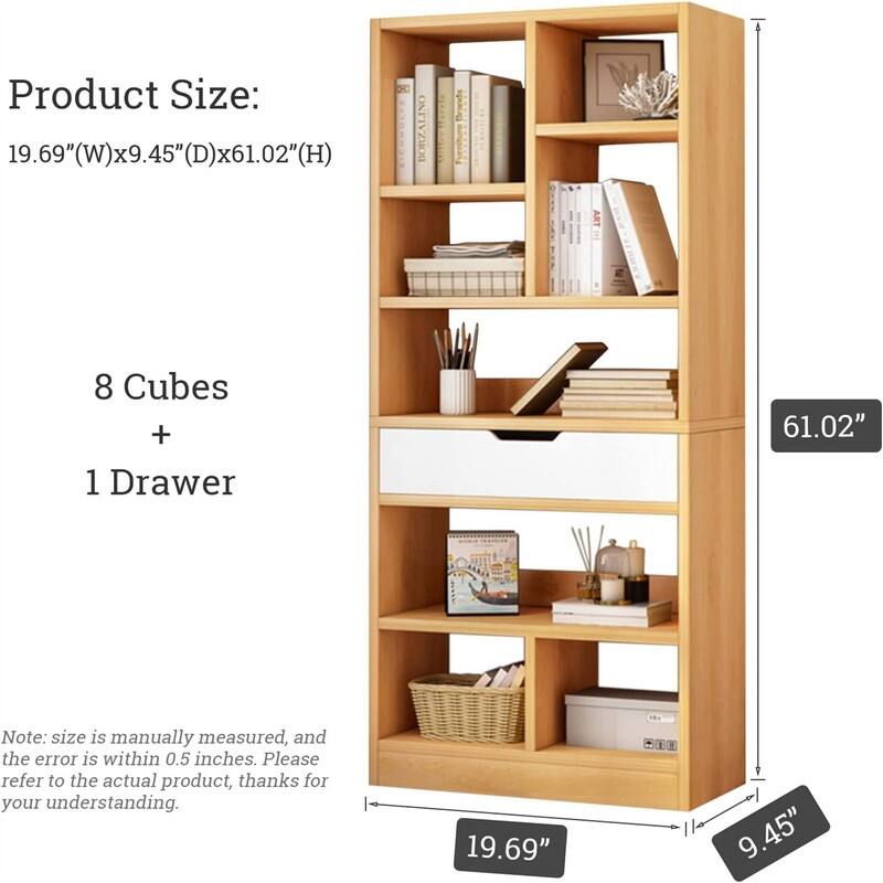 Wooden Open Shelf Bookcase