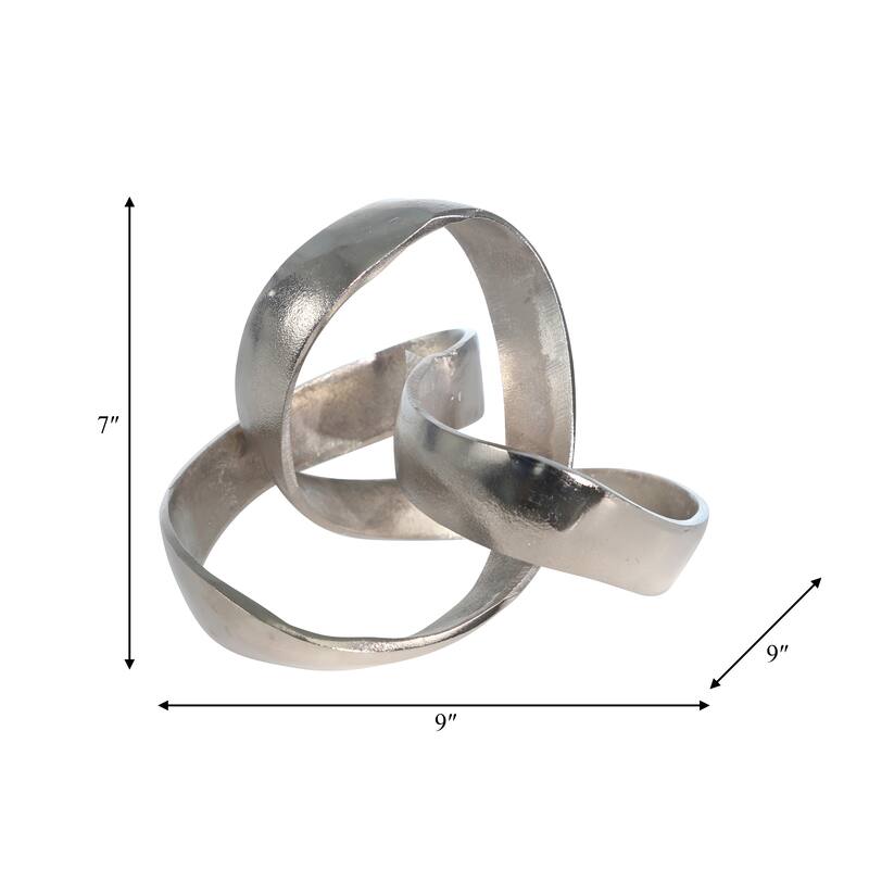 Sagebrook Home Modern Aluminum Abstract Interwoven Decorative Sculpture - 8" x 8" x 7"