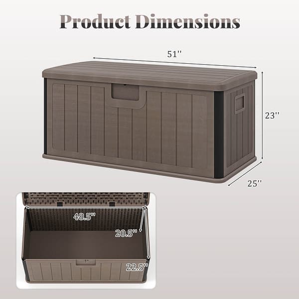 dimension image slide 1 of 4, Costway Storage Box with Lockable Design & Gas Strut Handle 2 Person - See Details