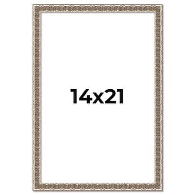14x21 Frame Silver Versailles Ornate Solid Wood Picture Frame | 1 Inch