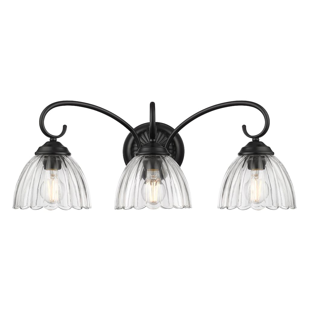 Golden Lighting 6952 BA3 CLR Audra 3 Light 7" Wide Vanity Light