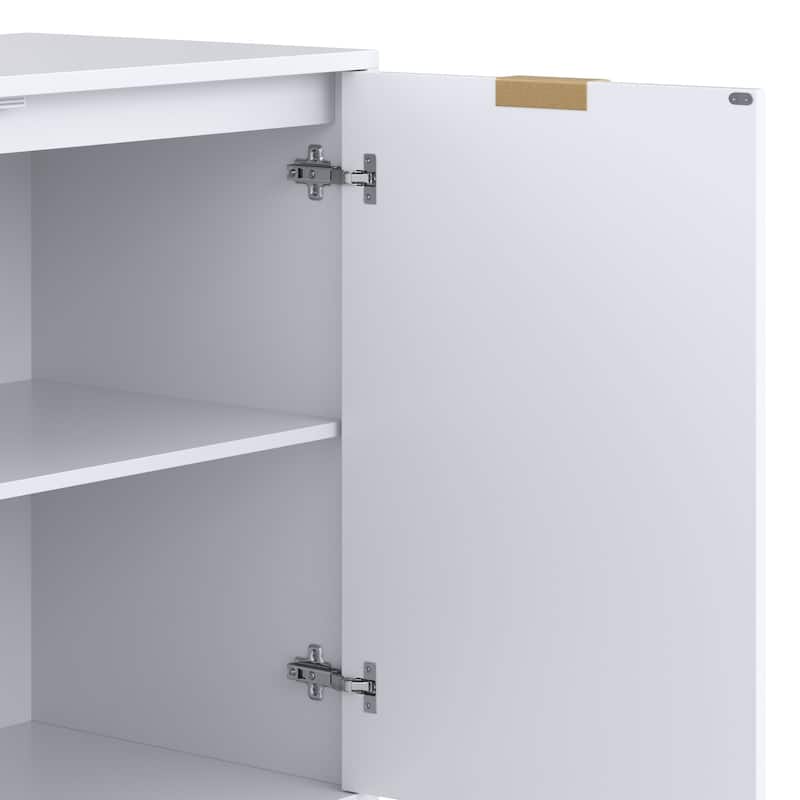 Nathan James Enloe Rustic Doors Metal Base Free Standing Modern Storage Cabinet for Entryway