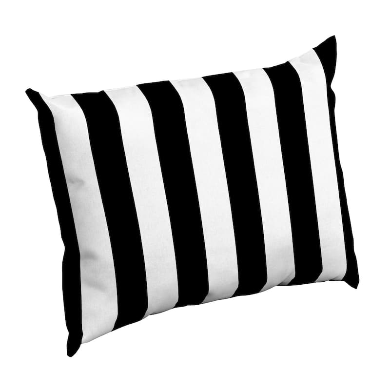 ARDEN Outdoor 17 x 23 in. Pillow Back - 23" W x 17" D - Black Cabana Stripe