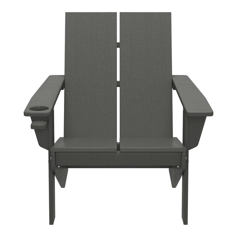 Coastin Modern Poly Adirondack Chair (Set of 2), Black