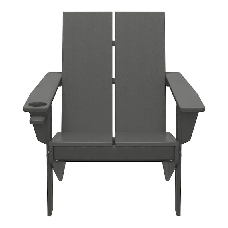 Coastin Modern Poly Adirondack Chair (Set of 4), Black