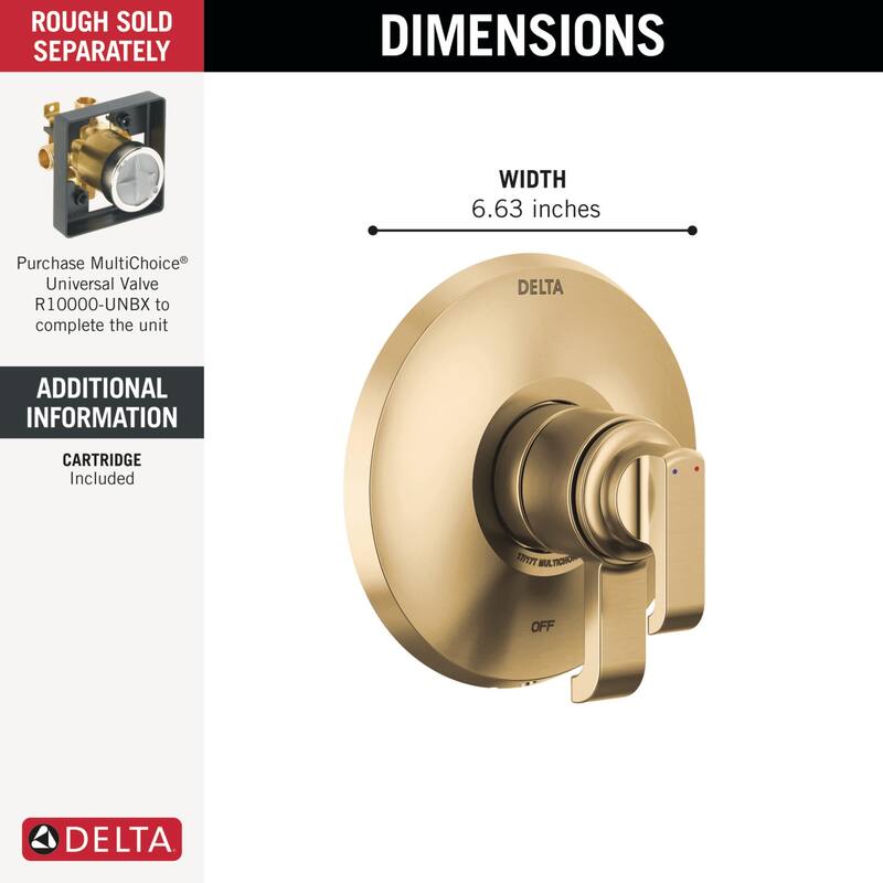 Delta T17089 Tetra Monitor 17 Series Pressure Balanced Valve Trim Only