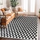 preview thumbnail 8 of 40, Contemporary Checkered Area Rug Black - 5' x 7'