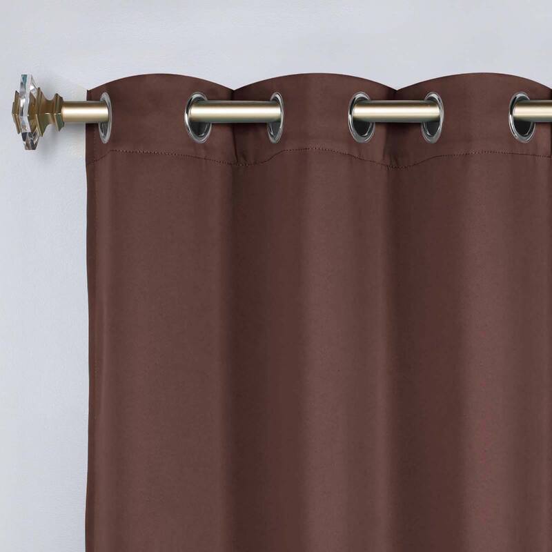 Superior Solid Machine Washable Room Darkening Grommet Curtains, Set of 2