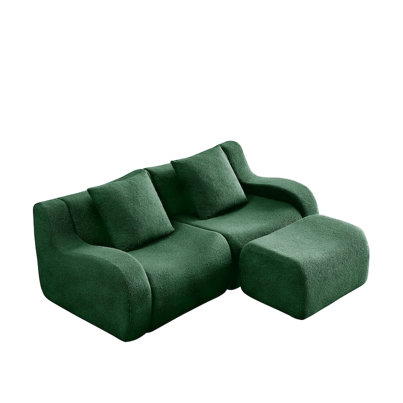 GDF Studio - Fairford L-Shaped 2-Seat Modular Sofa With Curved Armrests & Non-Slip Base