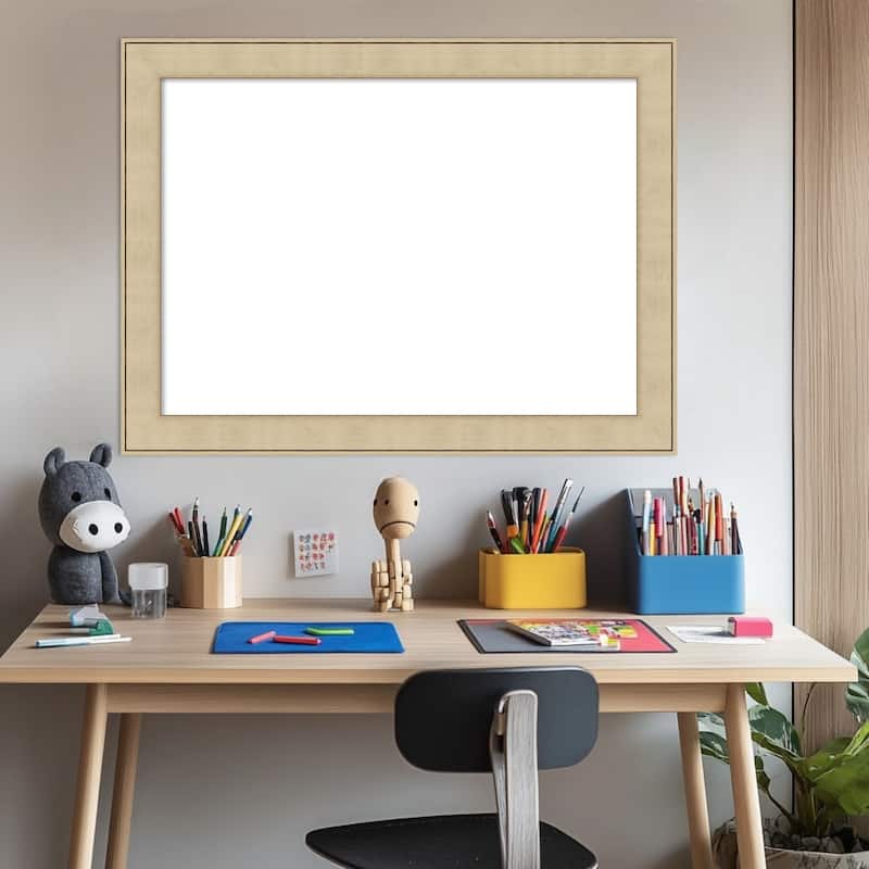 Amanti Art Classic Honey Silver Framed Dry Erase Magnetic Board