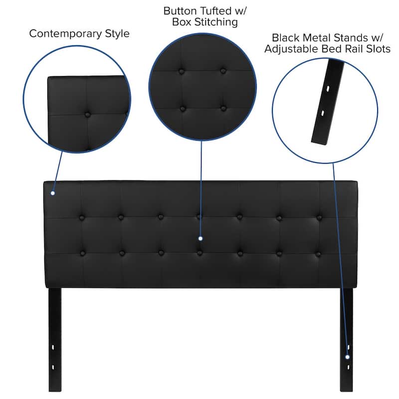 Button Tufted Upholstered Headboard