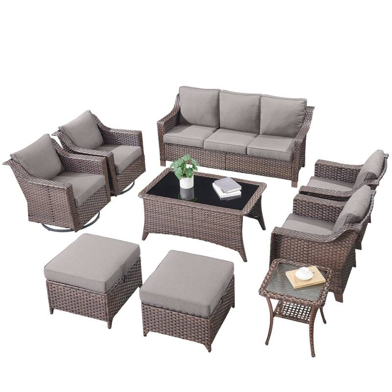 Pocassy All-Weather Rattan Patio Funiture Set