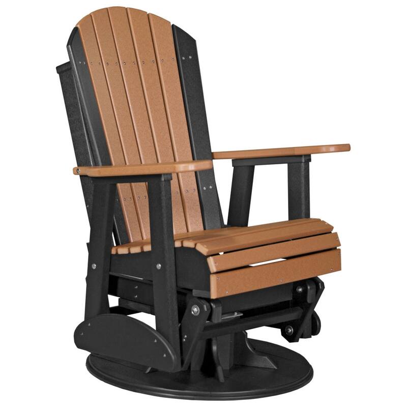 Poly Lumber Adirondack Swivel Glider Chair - Cedar & Black