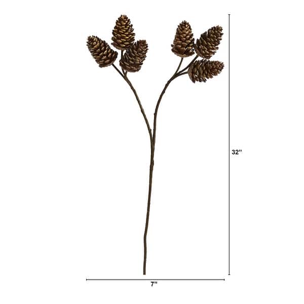 32" Pinecone Artificial Spray (Set of 6)