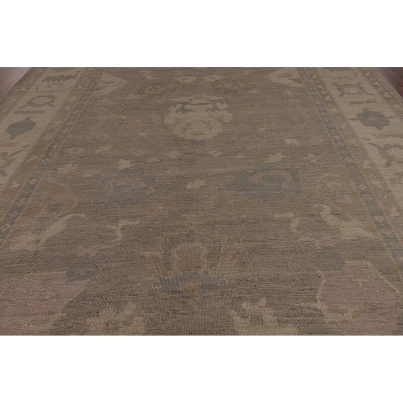 Oushak Oriental Large Area Rug Hand-Knotted Vegetable Dye Wool Carpet - 10'2"x 13'10"