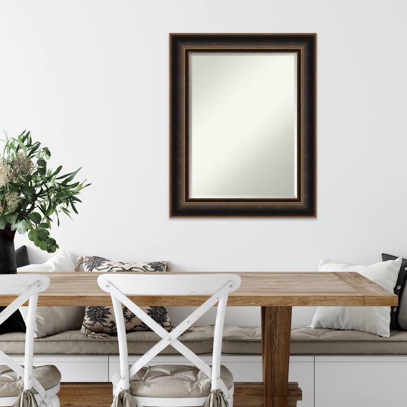 Villa Oil Rubbed Bronze Beveled Wood Framed Wall Mirror - Villa Oil Rubbed Bronze