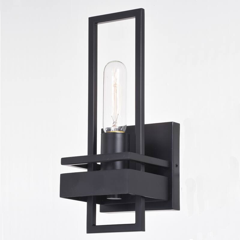 Modern Wall Sconce 1 Light Black Accent Lamp for Hallway Bathroom - 11.75