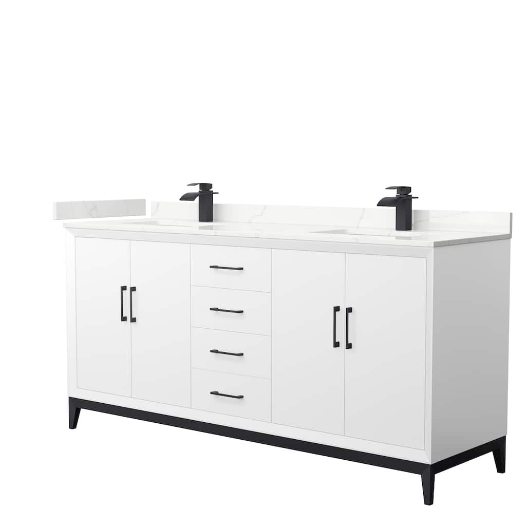 Amici 72-inch Double Vanity, Quartz Top