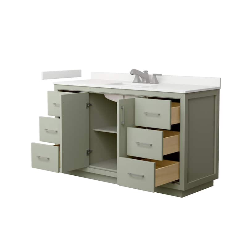 Wyndham Collection WCF111160S-QTZ-US3MXX Icon 60" Free Standing Single
