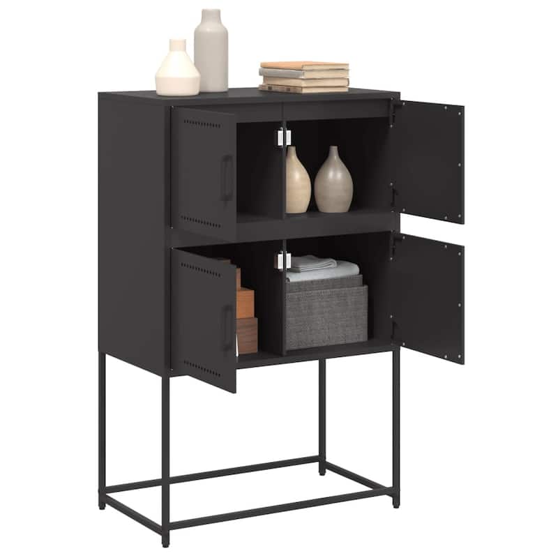 vidaXL Sideboard Storage Cabinet Cupboard Highboard Living Room Furniture Steel - 15.2 x 27.0 x 42.1