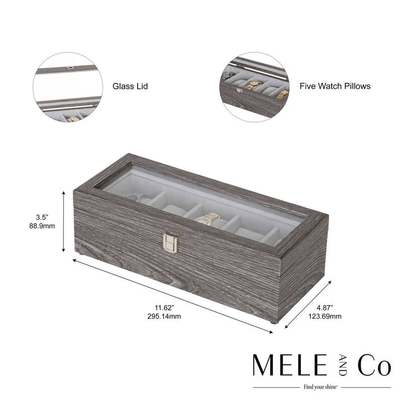 Mele and Co Nolan Glass Top Watch Jewelry Box Bed Bath & Beyond