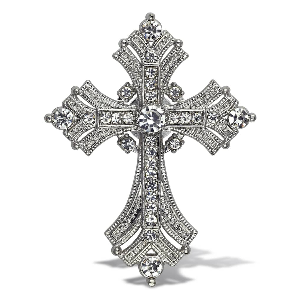 Aqua79 Fleur De Lis Sparkling Refrigerator Magnet with Rhinestones - 2.75 inches