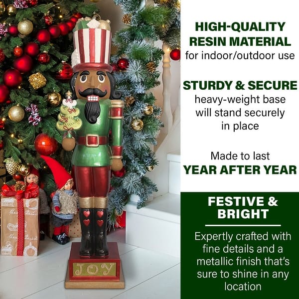 Fraser Hill Farm 4-Ft. Candy-Look African American Nutcracker Greeter