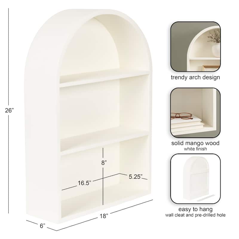 Kate and Laurel Arcott Arch Wall Shelf