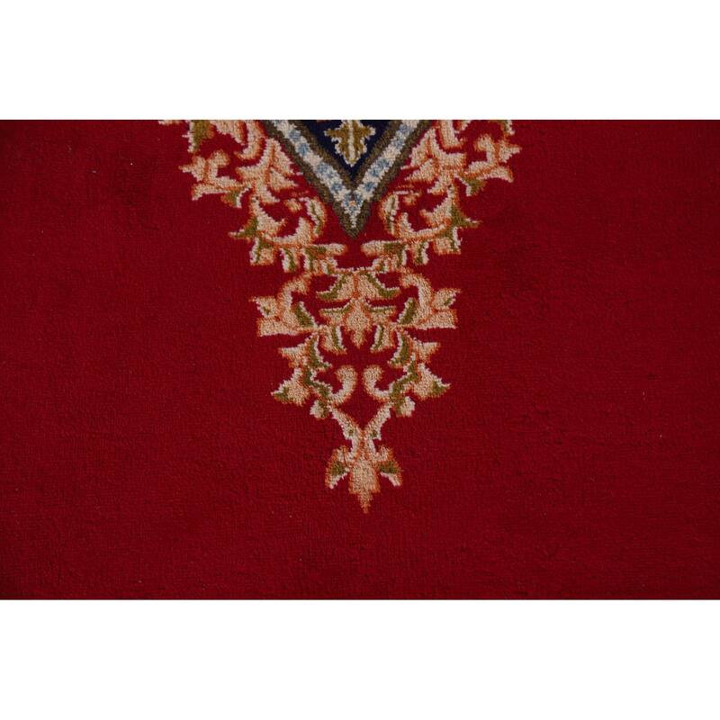 Hand Knotted Oriental 100% Wool Carpet Traditional Floral Red Kerman Area Rug - 15' 8'' X 11' 7''