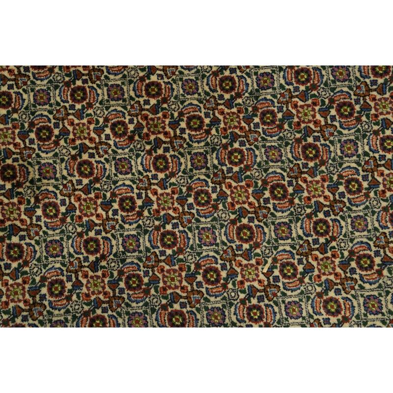 Hand Knotted Oriental 100% Wool Carpet Traditional All-Over Beige & Ivories Mood Area Rug - 9' 6'' X 6' 8''