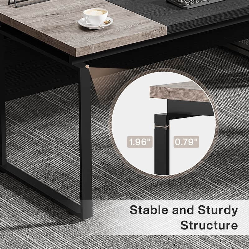 63 Inch Computer Desk Home Office Desk for Workstation (Only Table)