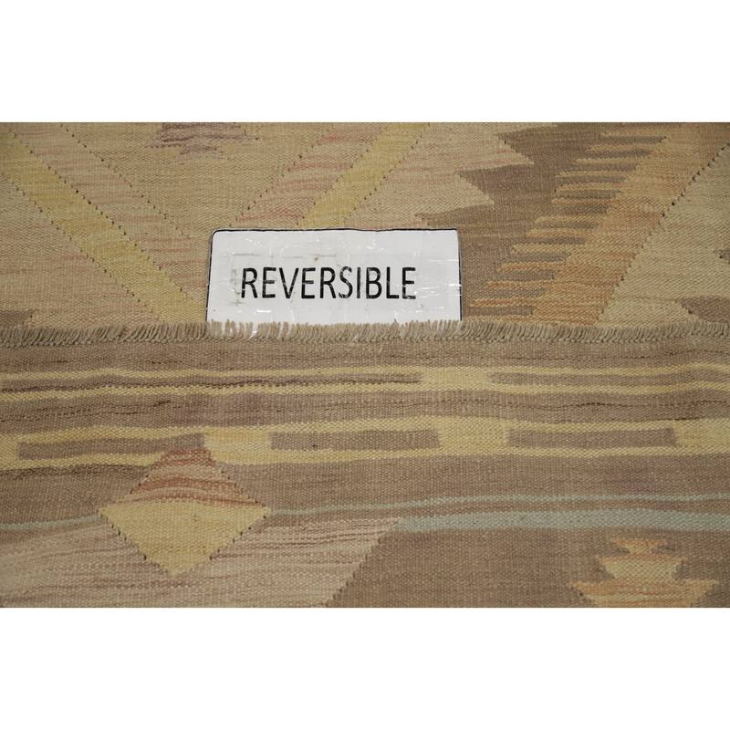 Hand Woven Oriental 100% Wool Carpet Southwestern Tribal Multi-Colored Kilim Area Rug - 9' 9'' X 6' 7''