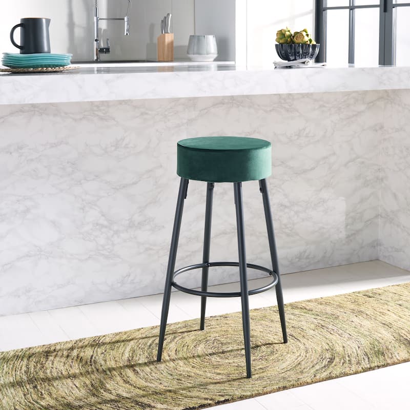 SAFAVIEH Ramona 24-inch Round Bar Stool - 20" W x 20" L x 30.2" H - 20Wx20Dx30H