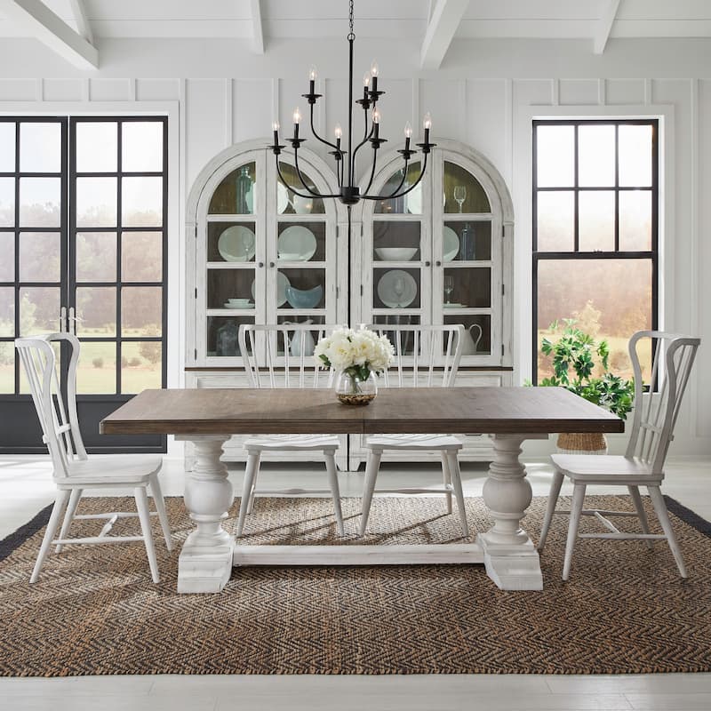 River Place Riverstone Trestle Table Set - 5-Piece - White