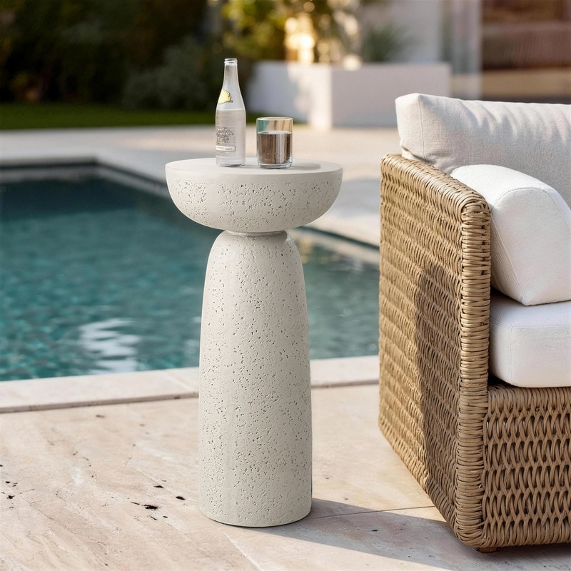 Modern Round Pedestal Side Table End Table